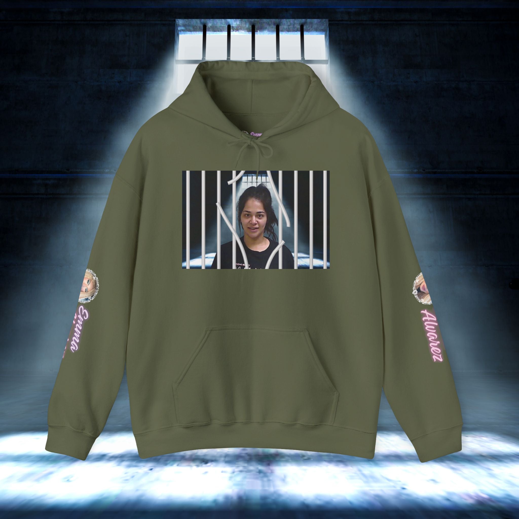 The Emma Alvarez & Meli G Heavy Blend™ Hooded Sweatshirt - "MeliG Mugshot"