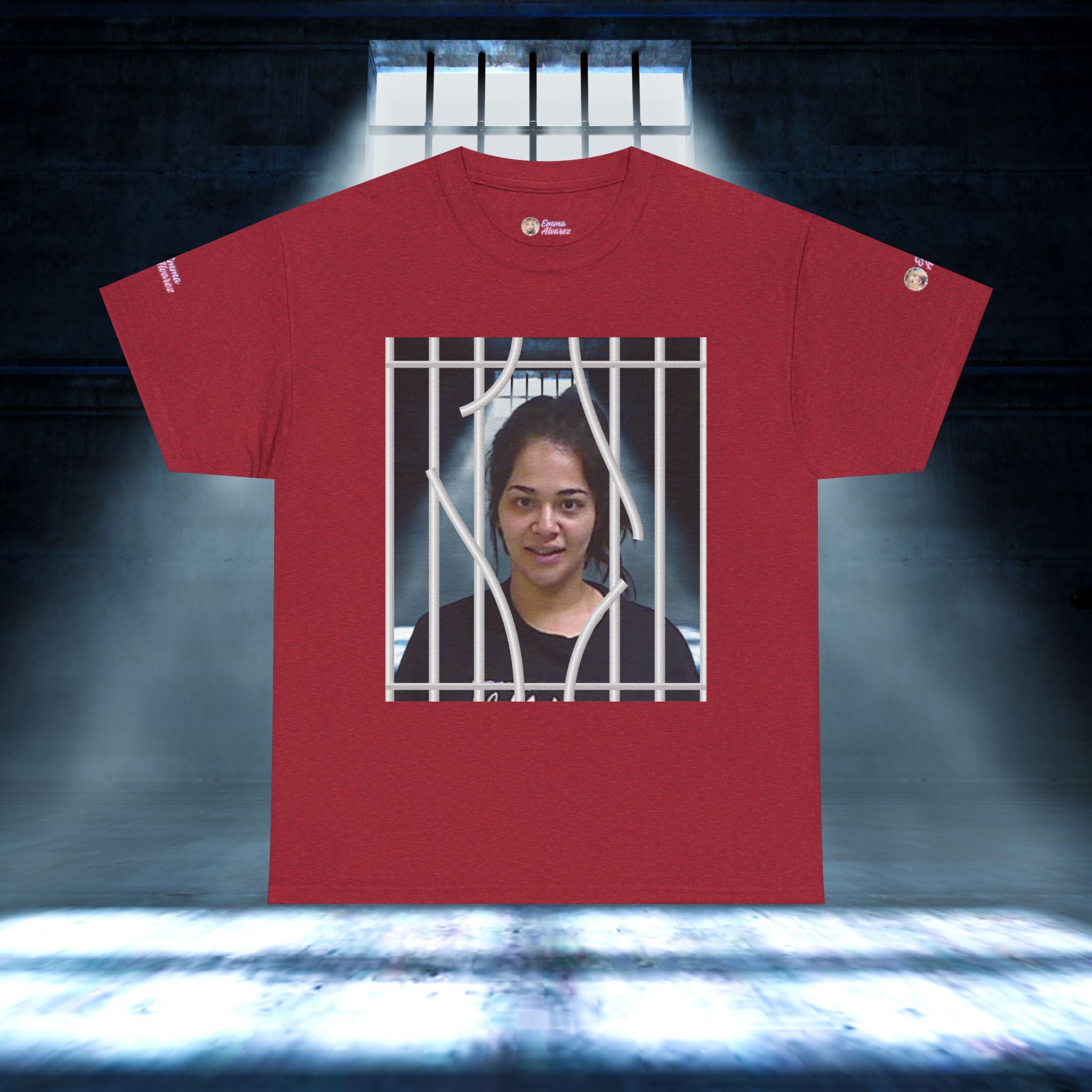 The Emma Alvarez & Meli G Unisex Heavy Cotton Tee - "MeliG Mugshot"