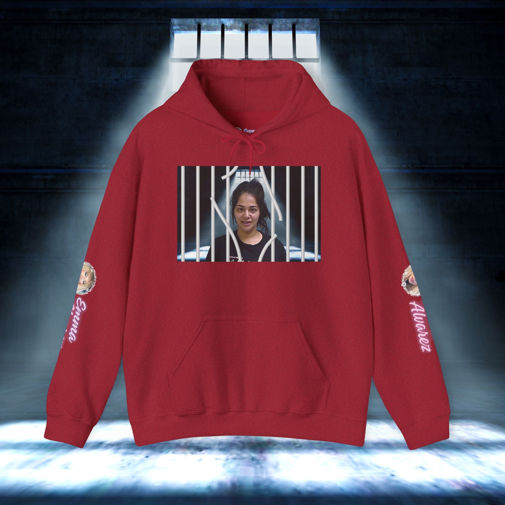 The Emma Alvarez & Meli G Heavy Blend™ Hooded Sweatshirt - "MeliG Mugshot"