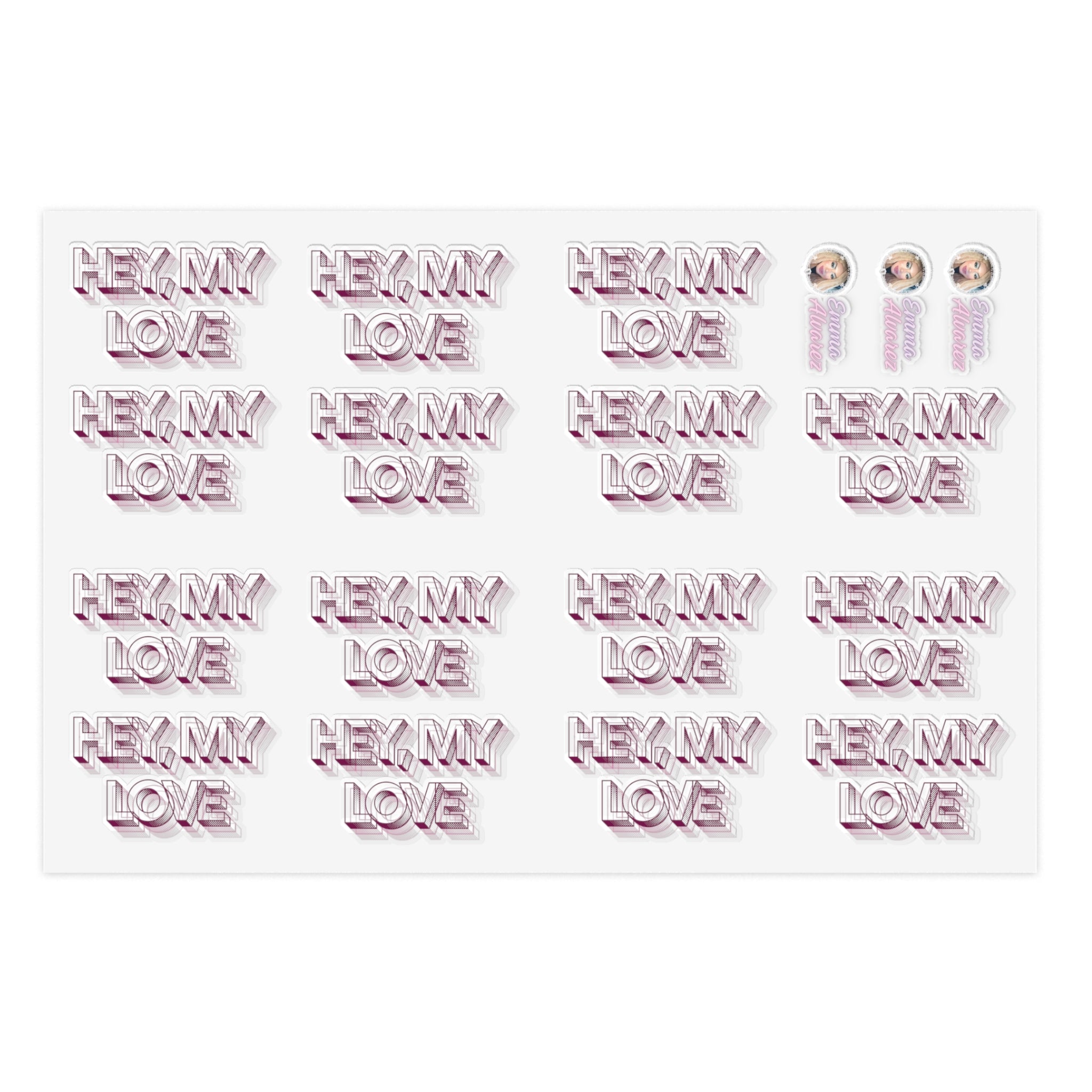 The Emma Alvarez Sticker Sheets - “Hey, My Love”