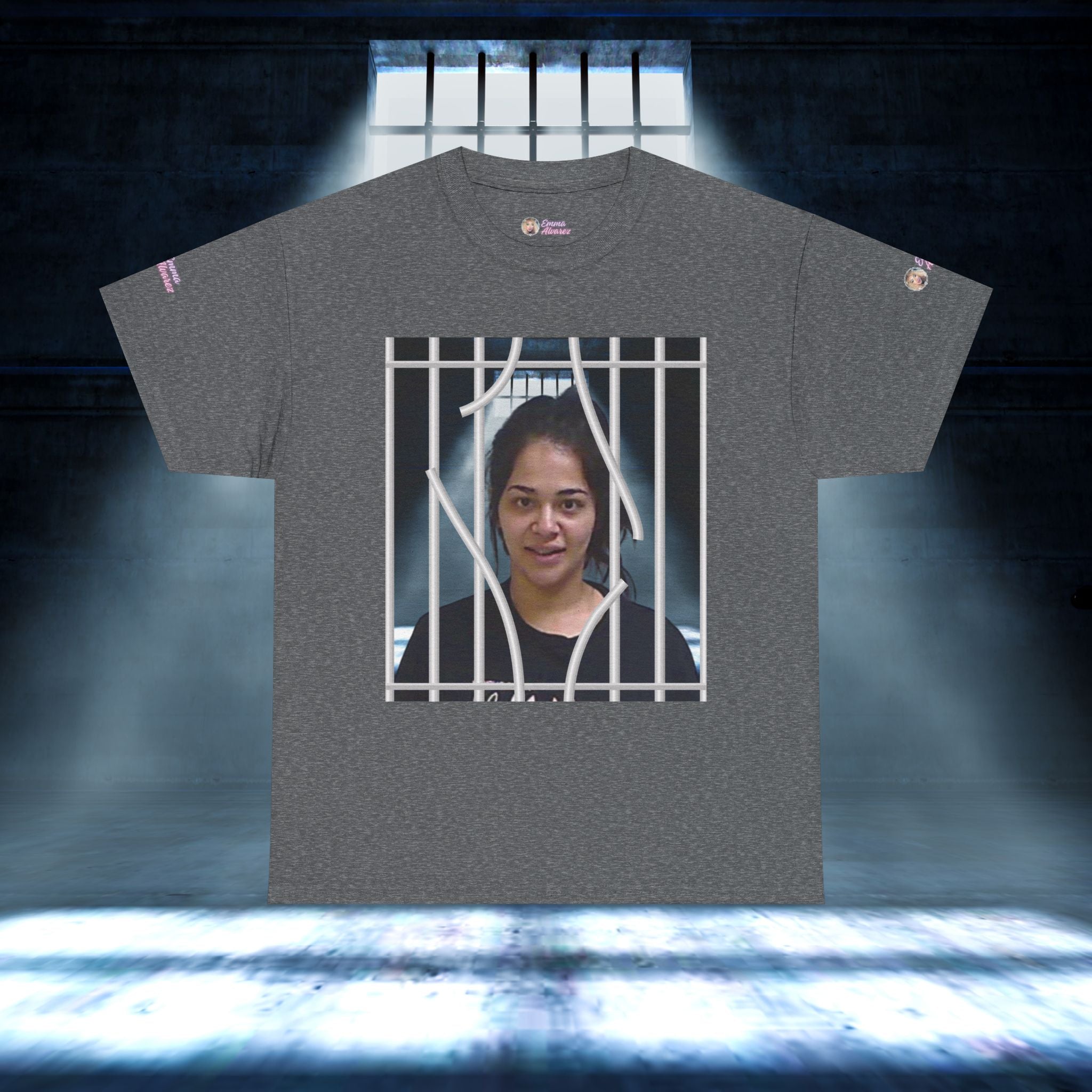 The Emma Alvarez & Meli G Unisex Heavy Cotton Tee - "MeliG Mugshot"