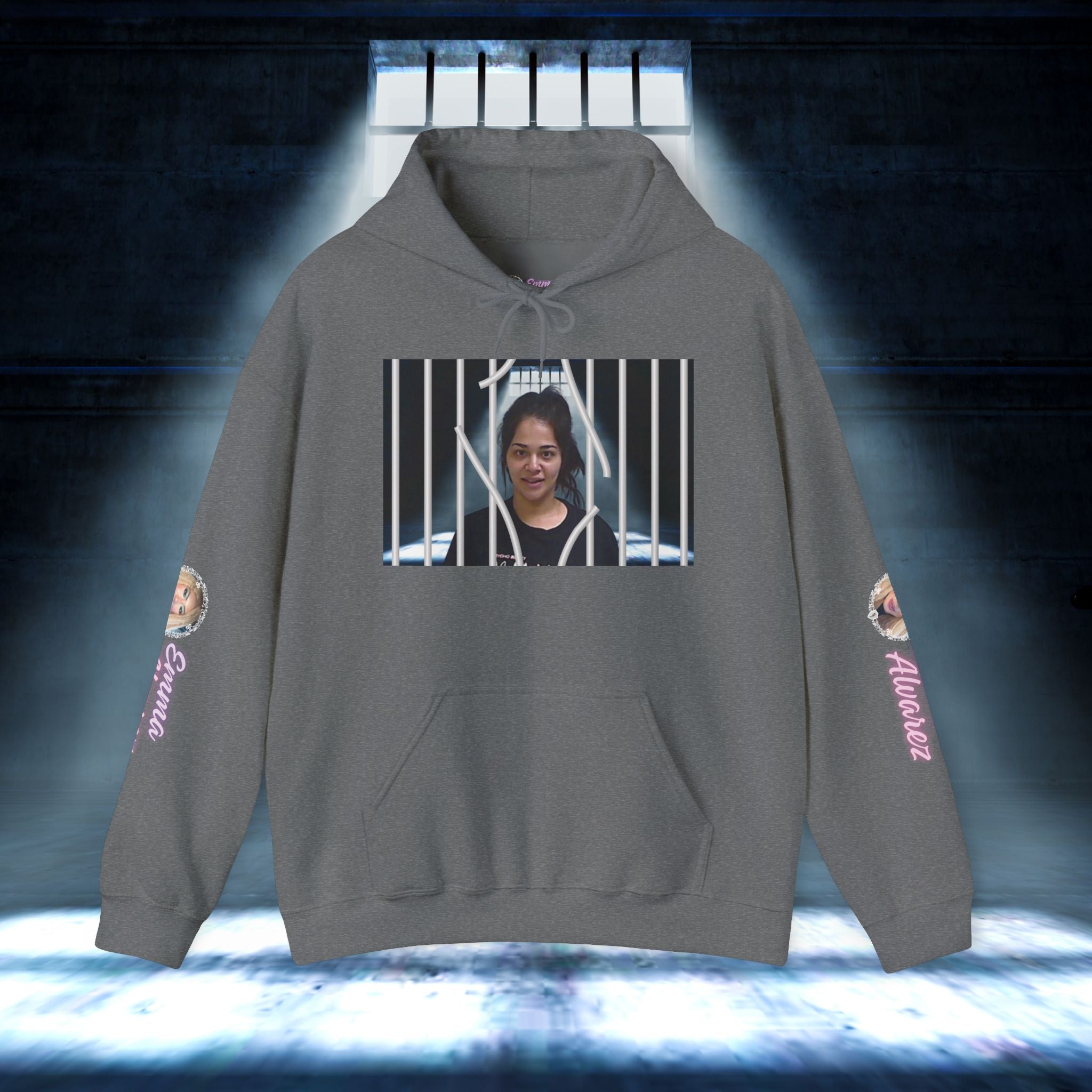 The Emma Alvarez & Meli G Heavy Blend™ Hooded Sweatshirt - "MeliG Mugshot"