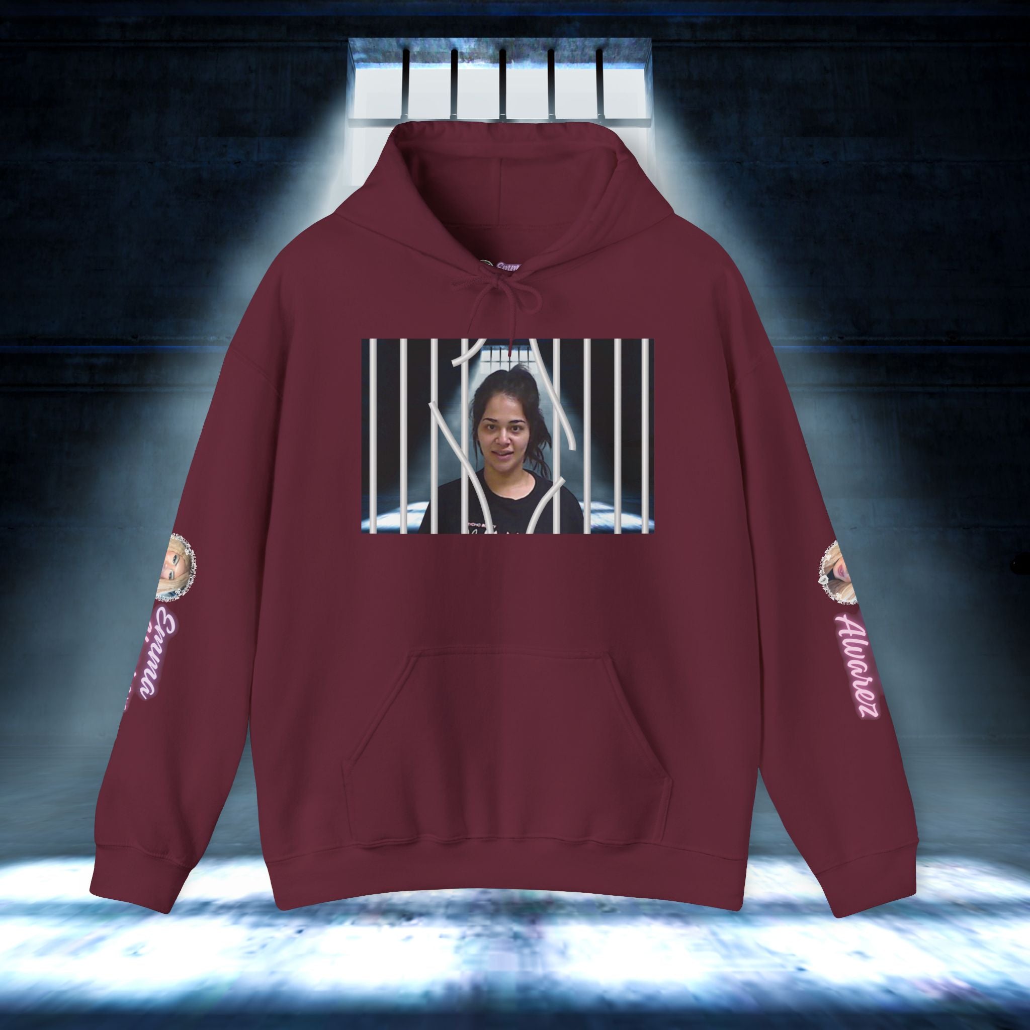 The Emma Alvarez & Meli G Heavy Blend™ Hooded Sweatshirt - "MeliG Mugshot"