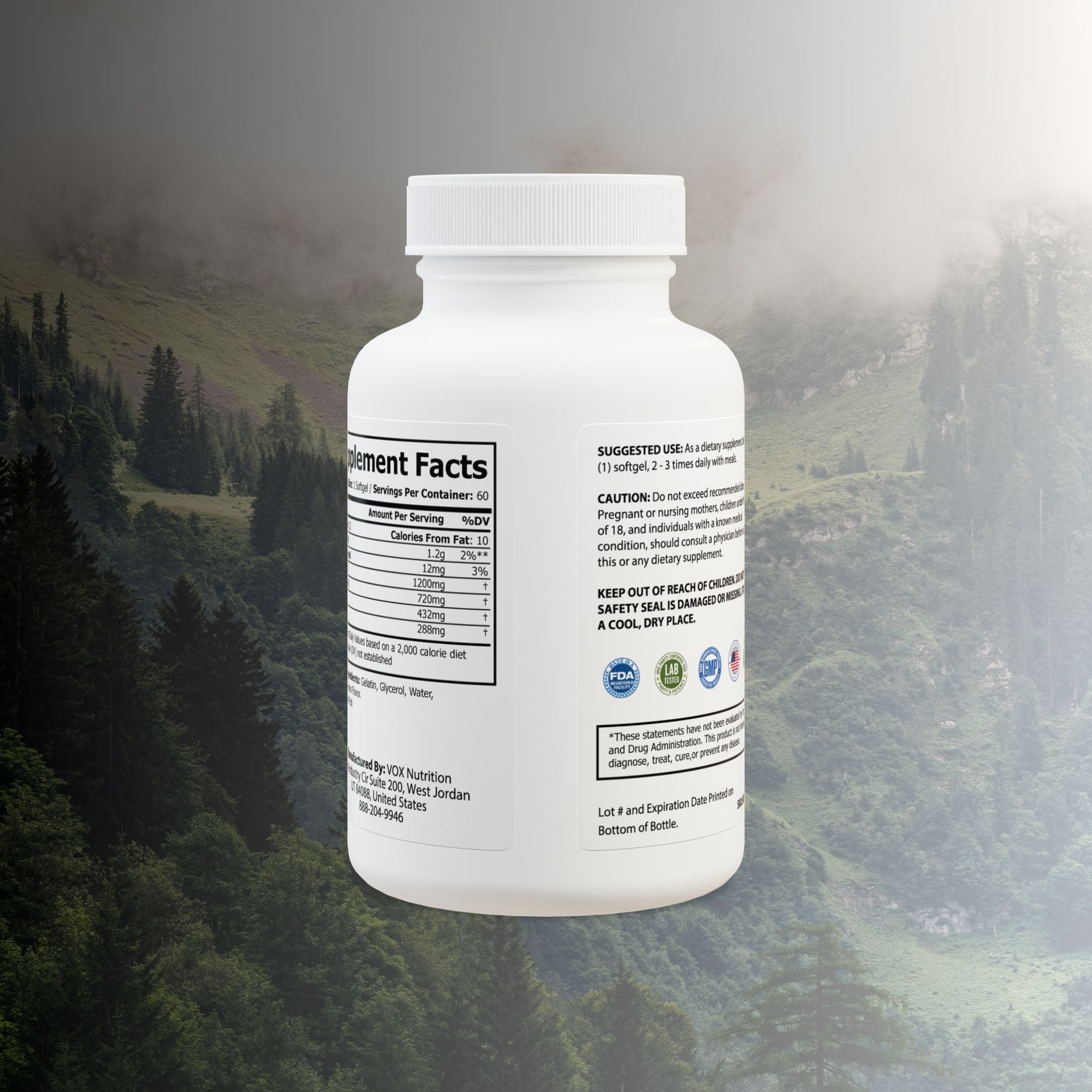 Mi Vida Sana by Emma Alvarez | Omega 3 Fish Oil Supplement (60 Softgels)