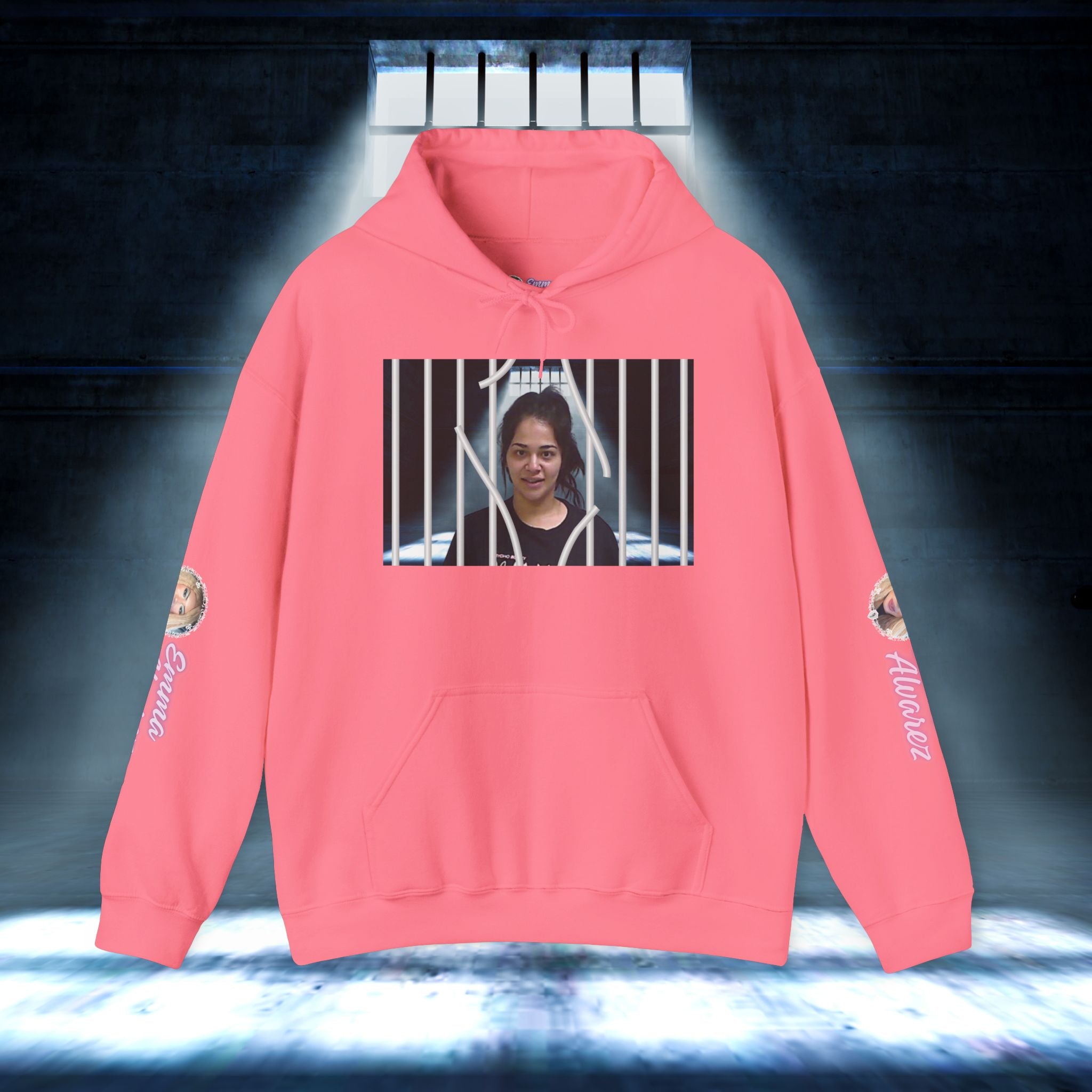 The Emma Alvarez & Meli G Heavy Blend™ Hooded Sweatshirt - "MeliG Mugshot"