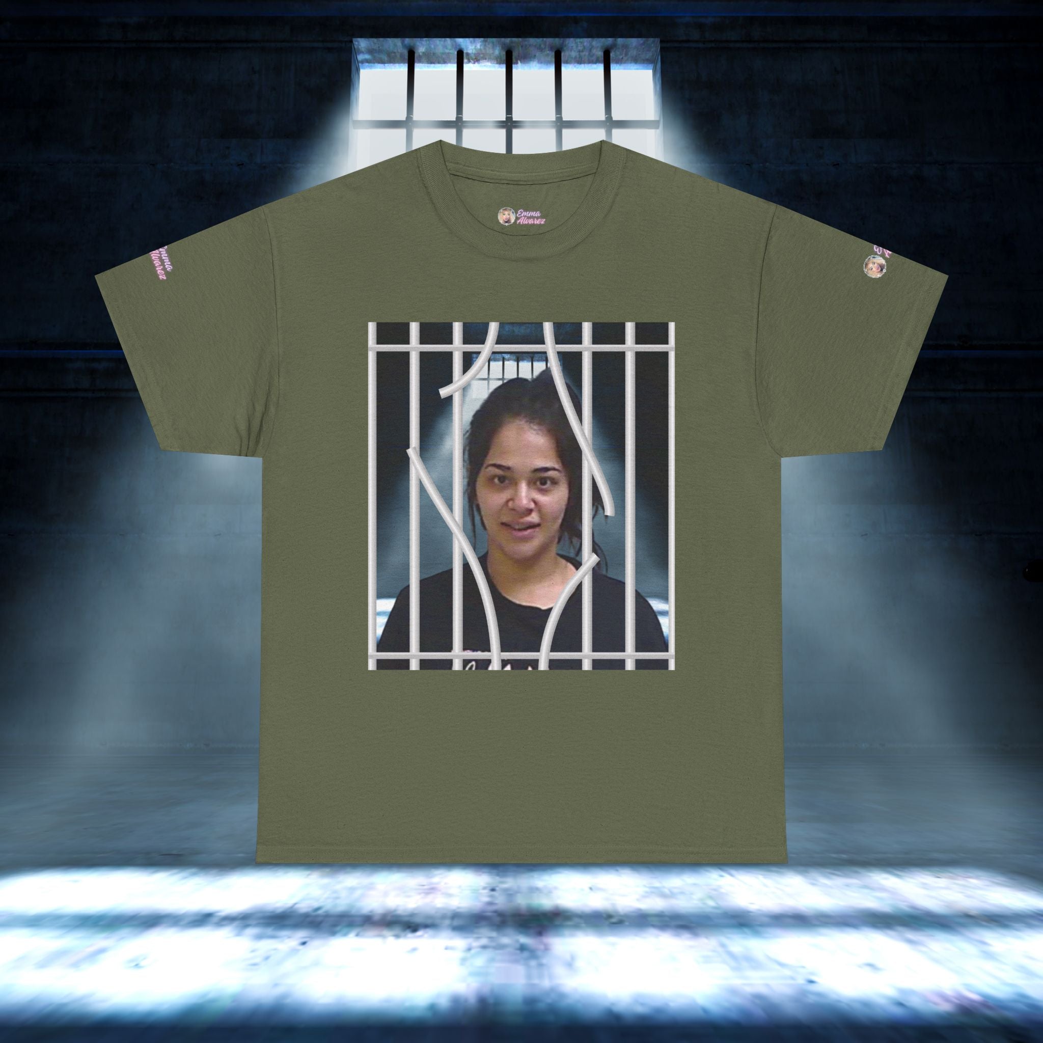 The Emma Alvarez & Meli G Unisex Heavy Cotton Tee - "MeliG Mugshot"
