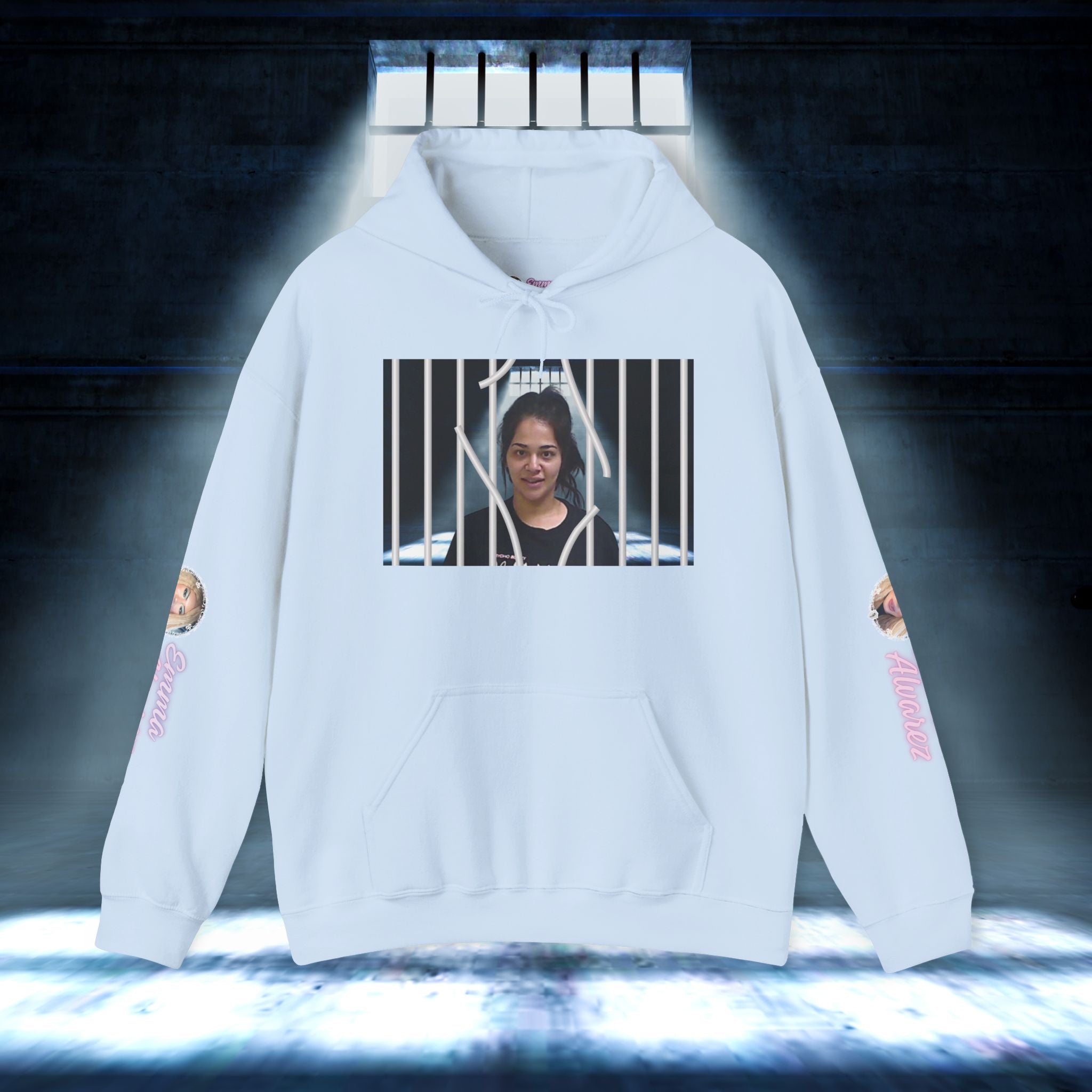 The Emma Alvarez & Meli G Heavy Blend™ Hooded Sweatshirt - "MeliG Mugshot"
