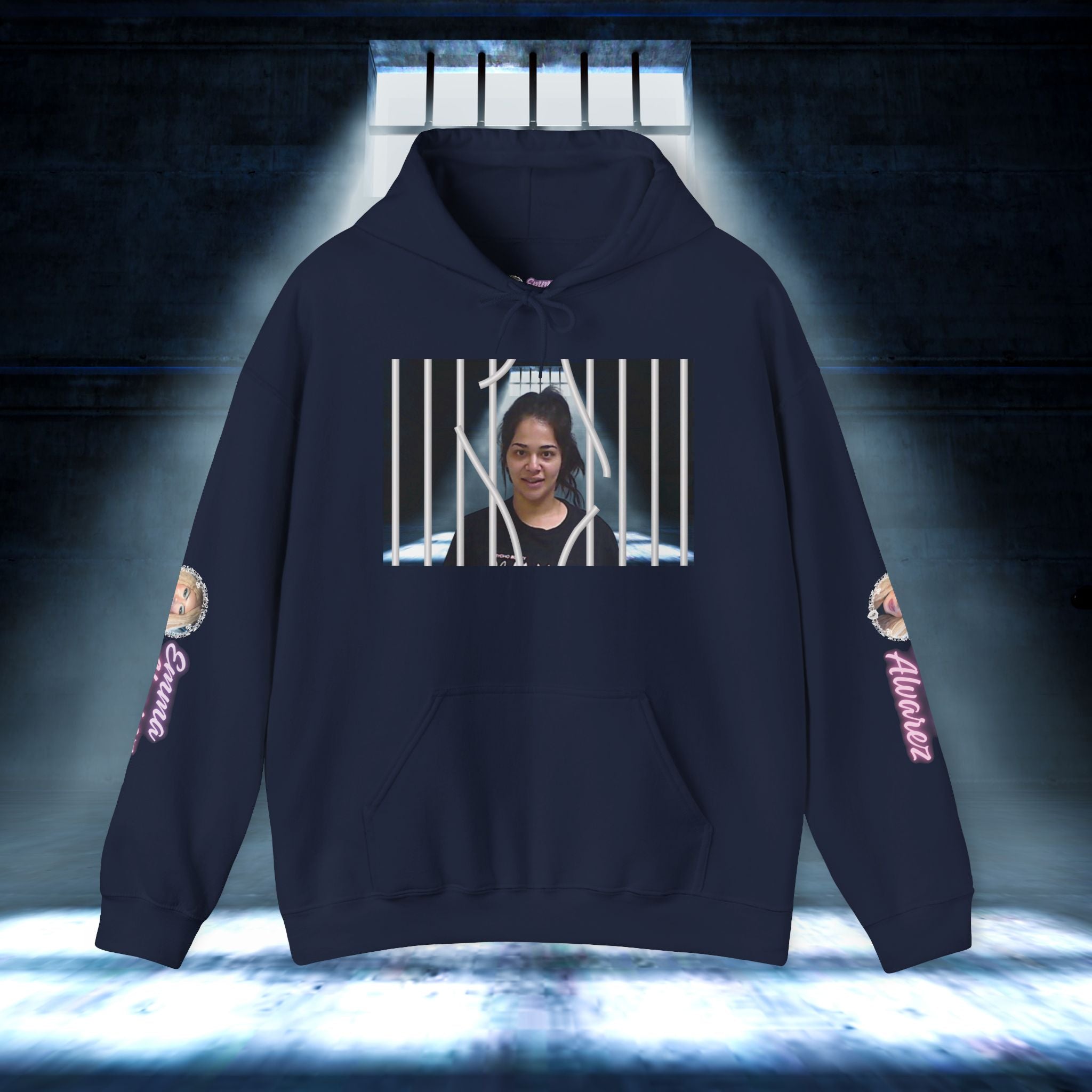 The Emma Alvarez & Meli G Heavy Blend™ Hooded Sweatshirt - "MeliG Mugshot"